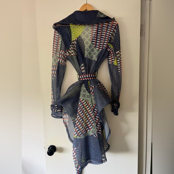 Colorful Geometric Patterned Wrap Dress - Picture 5 of 6